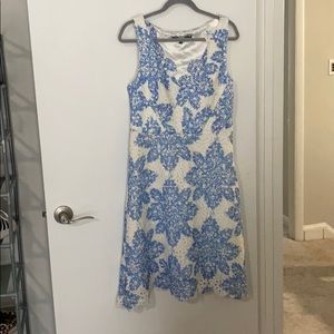 Anthropologie Eva Franco blue and white dress
